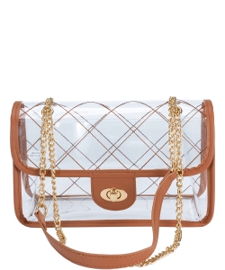 High Quality Quilted Clear PVC Bag BA510003 TAN